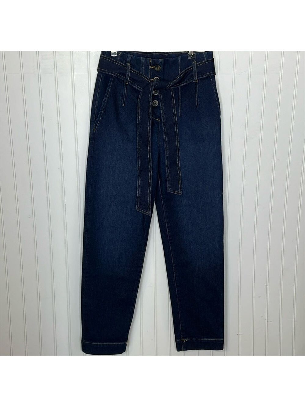 Boden Berkeley Paper Bag Dark Wash Jeans Size 2R
